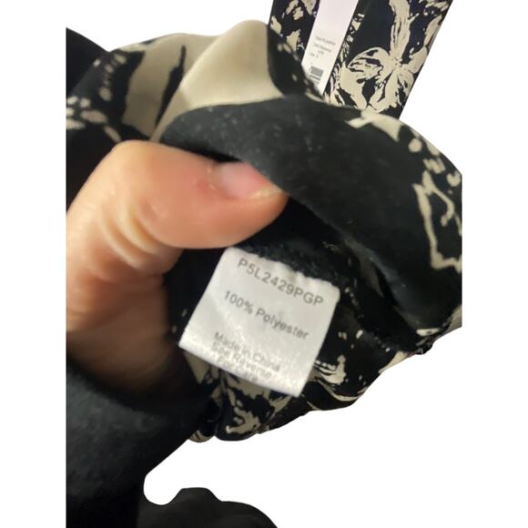 NWT Parker Elegant Keyhole Racerback Halter Black Floral Ruffle Whimsy Dress S - Picture 3 of 5